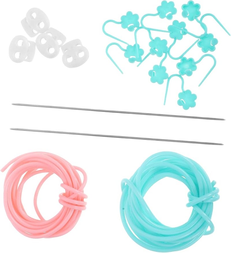 Jojofuny Flexible Plastic Stitch Stopper Tubes For Knitting Crochet Yarn Projects 10 Piece Set Size 250cm - Image 1